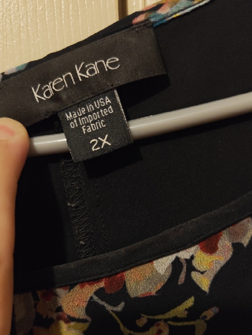 Karen Kane Black Floral Print Blouse - Picture 2 of 5